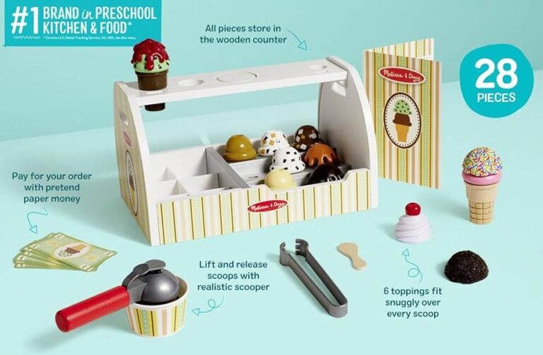 Melissa and Doug Wooden Scoop and Serve Ice Cream Counter